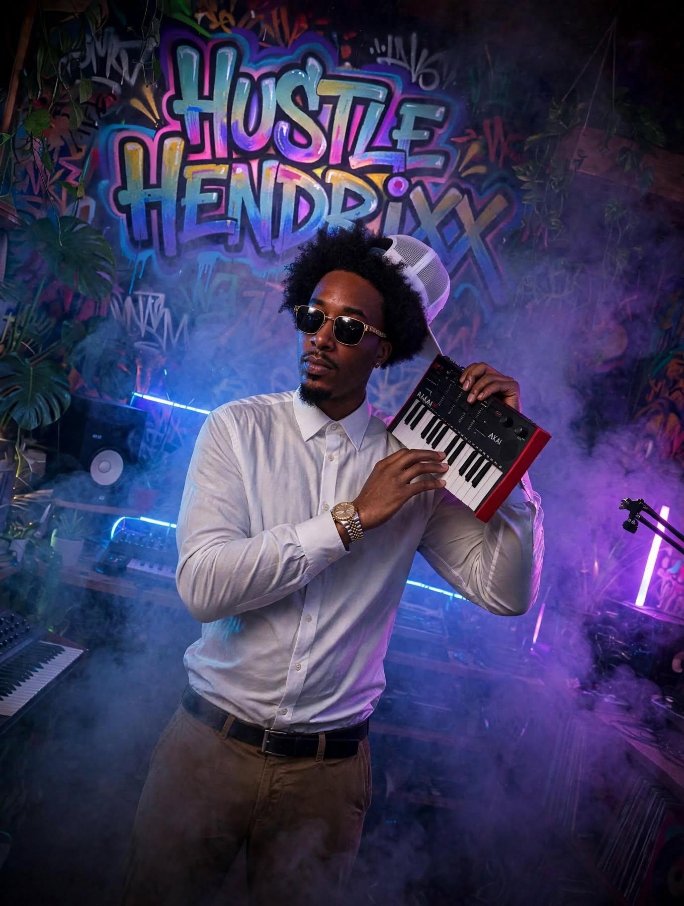 Hustle Hendrixx in the studio